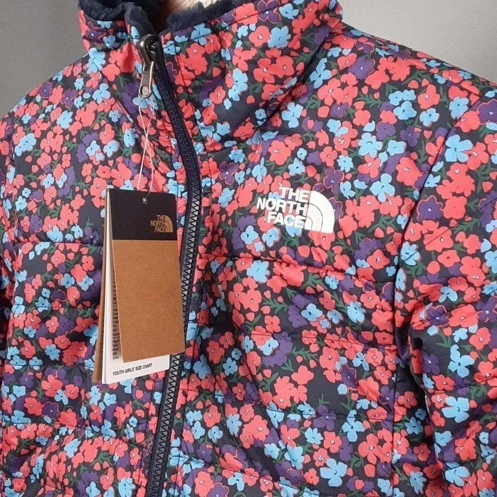 The North Face Kids Reversible Navy Mossbud Swirl Floral Print Jacket